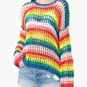 NWT Sugar Lips rainbow knit sweater